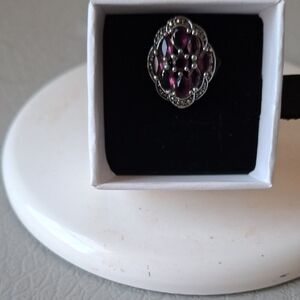 Elegant Silver and Purple Women's Ring